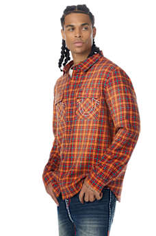 LONG SLEEVE SPRAYED FLANNEL SHIRT