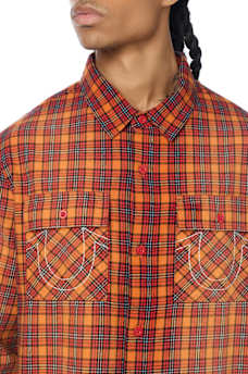 LONG SLEEVE SPRAYED FLANNEL SHIRT