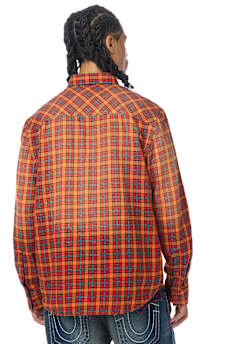 LONG SLEEVE SPRAYED FLANNEL SHIRT