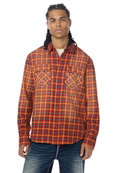 LONG SLEEVE SPRAYED FLANNEL SHIRT