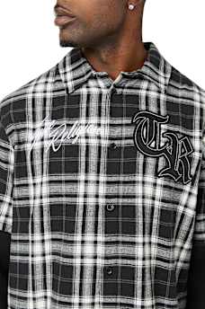 LONG SLEEVE WAFFLE KNIT FLANNEL SHIRT