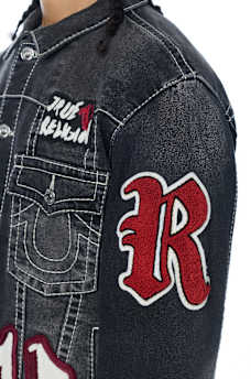 JIMMY PATCH BIG T OVERSIZED DENIM JACKET
