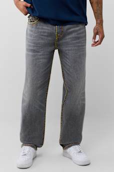 BOBBY EMBROIDERED BACK POCKET FLAP BAGGY JEAN 32" 