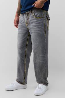 BOBBY EMBROIDERED BACK POCKET FLAP BAGGY JEAN 32" 