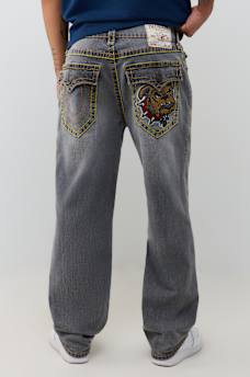 BOBBY EMBROIDERED BACK POCKET FLAP BAGGY JEAN 32" 