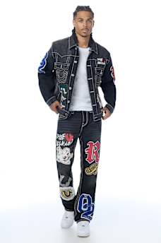 RICKY PATCH BIG T FLAP STRAIGHT JEAN 34" 