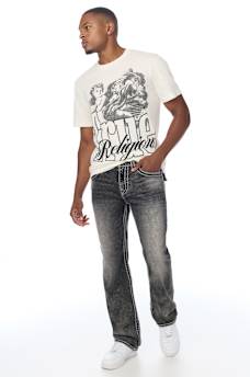 RICKY ROPE STITCH FLAP STRAIGHT JEAN 34"