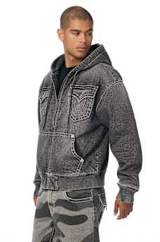 BIG T HOODED DENIM JACKET