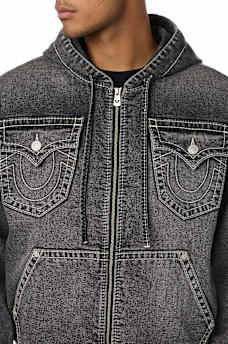 BIG T HOODED DENIM JACKET