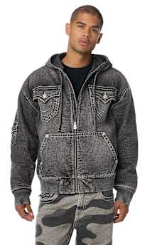 BIG T HOODED DENIM JACKET
