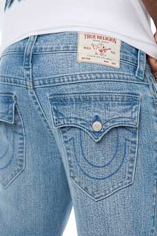 BILLY PLAID BACKING FLAP BOOTCUT JEAN 34"