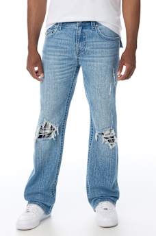 BILLY PLAID BACKING FLAP BOOTCUT JEAN 34"