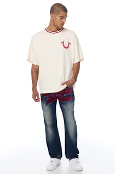 RICKY LOGO FLAP STRAIGHT JEAN 34"
