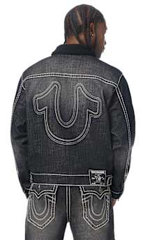 SUPER T OVERSIZED DENIM SHERPA TRUCKER JACKET