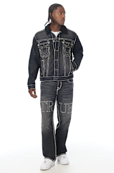 SUPER T OVERSIZED DENIM SHERPA TRUCKER JACKET