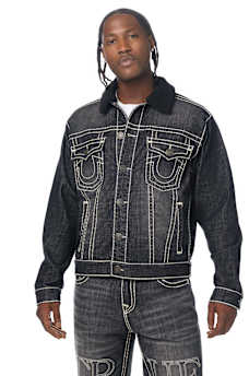 SUPER T OVERSIZED DENIM SHERPA TRUCKER JACKET