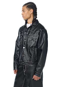 JIMMY FAUX LEATHER OVERSIZED JACKET