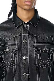 JIMMY FAUX LEATHER OVERSIZED JACKET