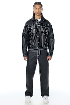 JIMMY FAUX LEATHER OVERSIZED JACKET