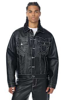 JIMMY FAUX LEATHER OVERSIZED JACKET