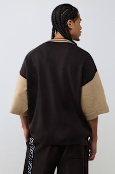 KNIT OVERSIZED POLO SHIRT