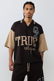 KNIT OVERSIZED POLO SHIRT
