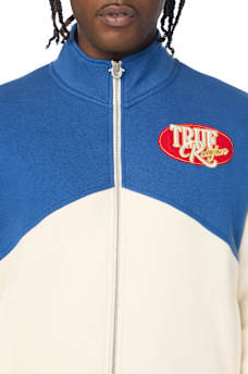 OVAL PATCH MOCK NECK ZIP UP
