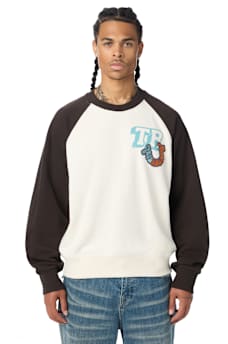 MULTI-LOGO RAGLAN CREWNECK SWEATSHIRT