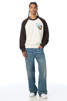 MULTI-LOGO RAGLAN CREWNECK SWEATSHIRT