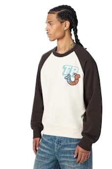 MULTI-LOGO RAGLAN CREWNECK SWEATSHIRT