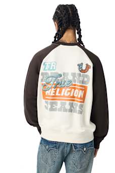 MULTI-LOGO RAGLAN CREWNECK SWEATSHIRT