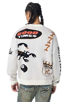 LONG SLEEVE MULTI-LOGO SWEATER