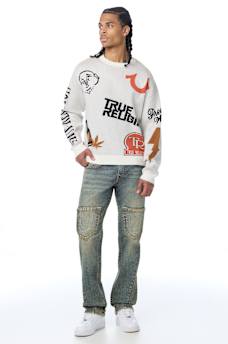 LONG SLEEVE MULTI-LOGO SWEATER
