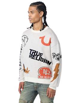 LONG SLEEVE MULTI-LOGO SWEATER