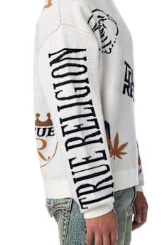 LONG SLEEVE MULTI-LOGO SWEATER