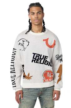 LONG SLEEVE MULTI-LOGO SWEATER