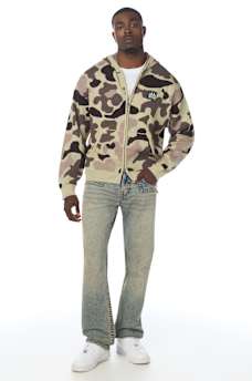 WORLD TOUR LOGO CAMO ZIP HOODIE