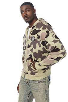 WORLD TOUR LOGO CAMO ZIP HOODIE