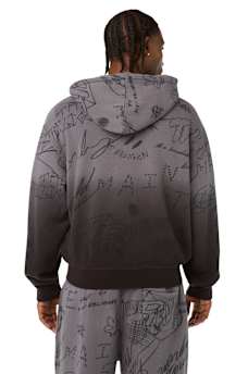 DIP-DYED BIG T BOXY ZIP HOODIE