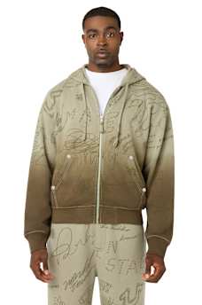 DIP-DYED BIG T BOXY ZIP HOODIE