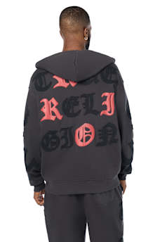 TOSSED LOGO ZIP HOODIE