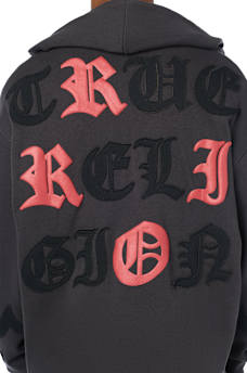 TOSSED LOGO ZIP HOODIE