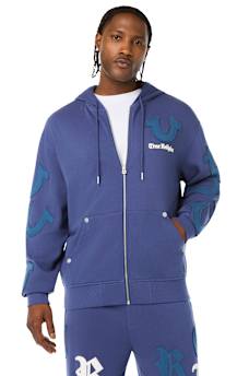 TOSSED LOGO ZIP HOODIE