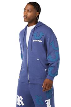 TOSSED LOGO ZIP HOODIE