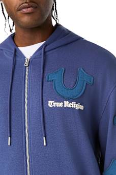 TOSSED LOGO ZIP HOODIE