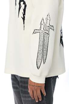 SCRIBBLE WAFFLE LONG SLEEVE TEE