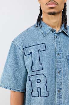 DENIM LOGO PATCHWORK SHIRT