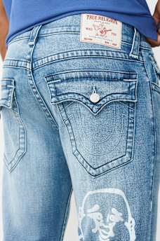 RICKY BUDDHA PRINT FLAP STRAIGHT JEAN 34", image 4