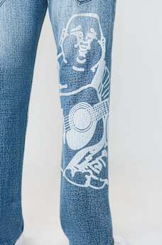 RICKY BUDDHA PRINT FLAP STRAIGHT JEAN 34", image 5