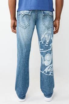 RICKY BUDDHA PRINT FLAP STRAIGHT JEAN 34", image 1